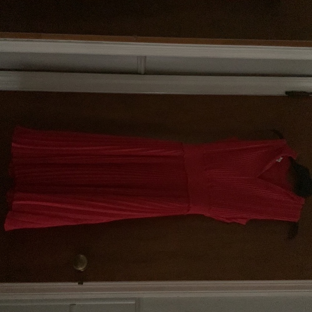Hot pink pleated dress